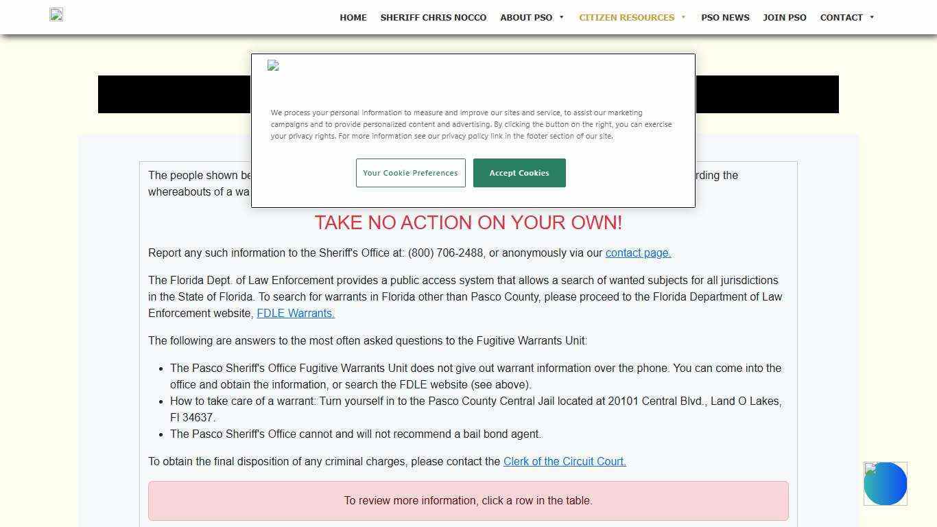 Active Warrants - Pasco Sheriff's Office